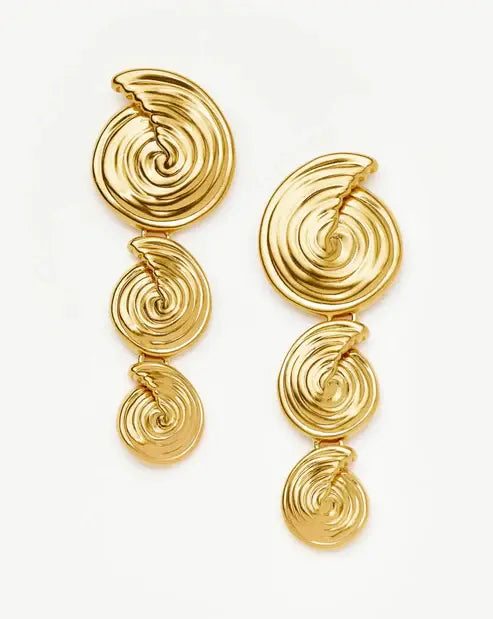 Elegante spiralförmige Gold-Ohrringe